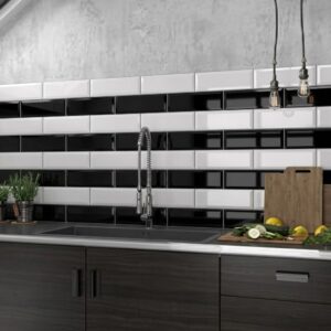 Azulejos Solid White Black Azulrec