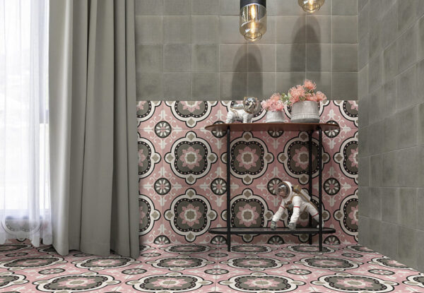 azulejos hidraulicos Anthracite Barcelona Rose Nostalgy Mainzu