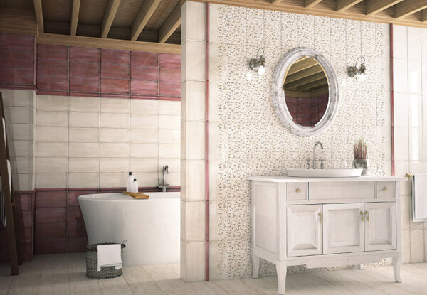 Azulejo Baño Rustico Catania Viola Minerva 15X30 Mainzu