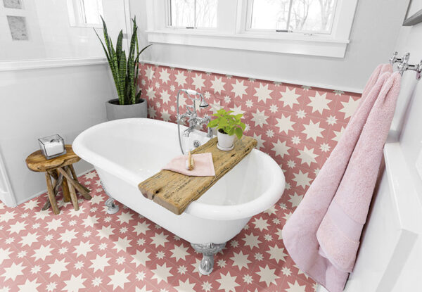 Azulejo Para Baño Pink Star Optym Fired 20x20 Mainzu