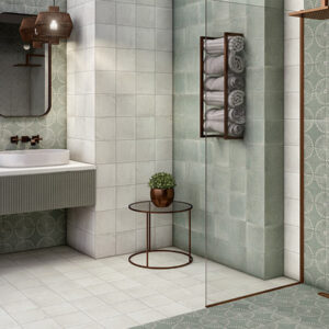 Azulejos Baño Deco Mylos Perla Grey Menta Green Carino 20X20 Mainzu