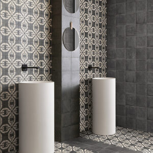 azulejos baño Britania Black Optym Norland Mainzu