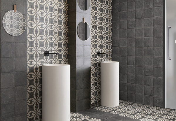 azulejos baño Britania Black Optym Norland Mainzu