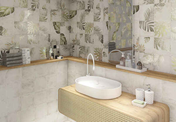 azulejos baño rustico White Tahiti Arue Arrebato Mainzu