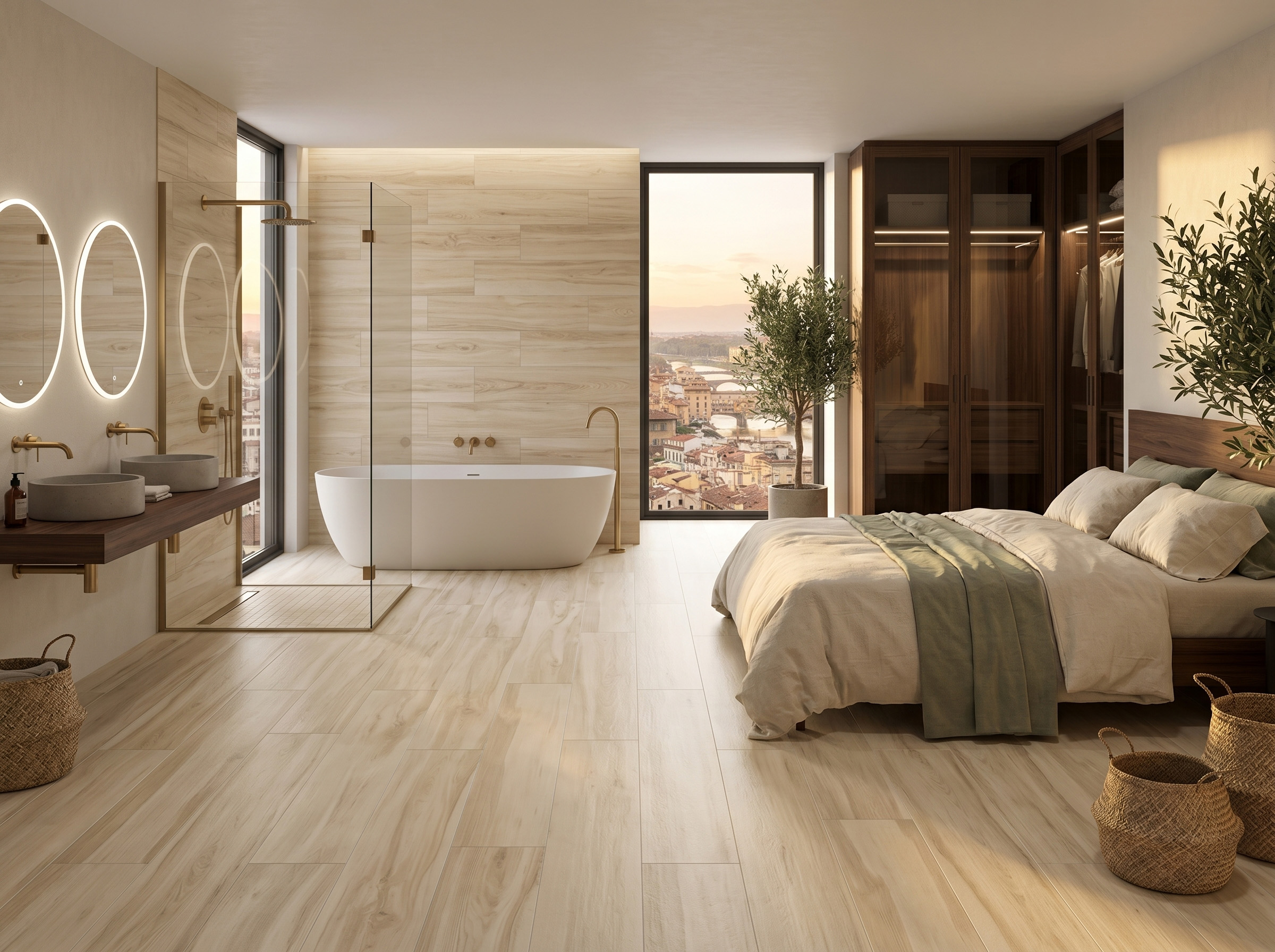 suelo porcelanico imitacion madera rectificado BOSCO CREMA 20x75