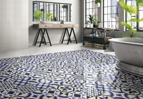 azulejo para baño Blu Riga White Optym Trinity Mainzu