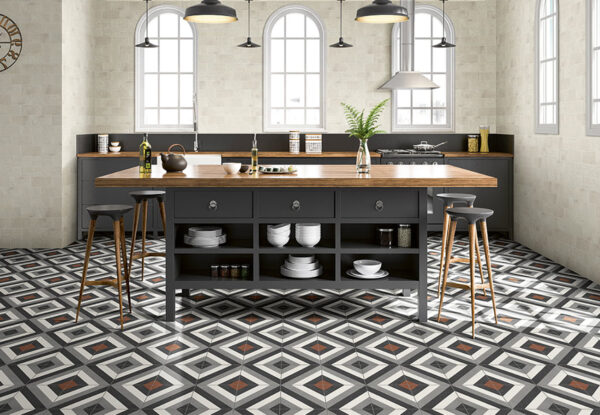 azulejos para cocina Dublin Black Blanco 10 Ravena Optym Trinity Mainzu