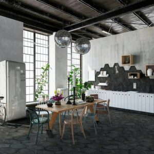 Azulejo Hexa Boreal Hidra Antracita 23x27