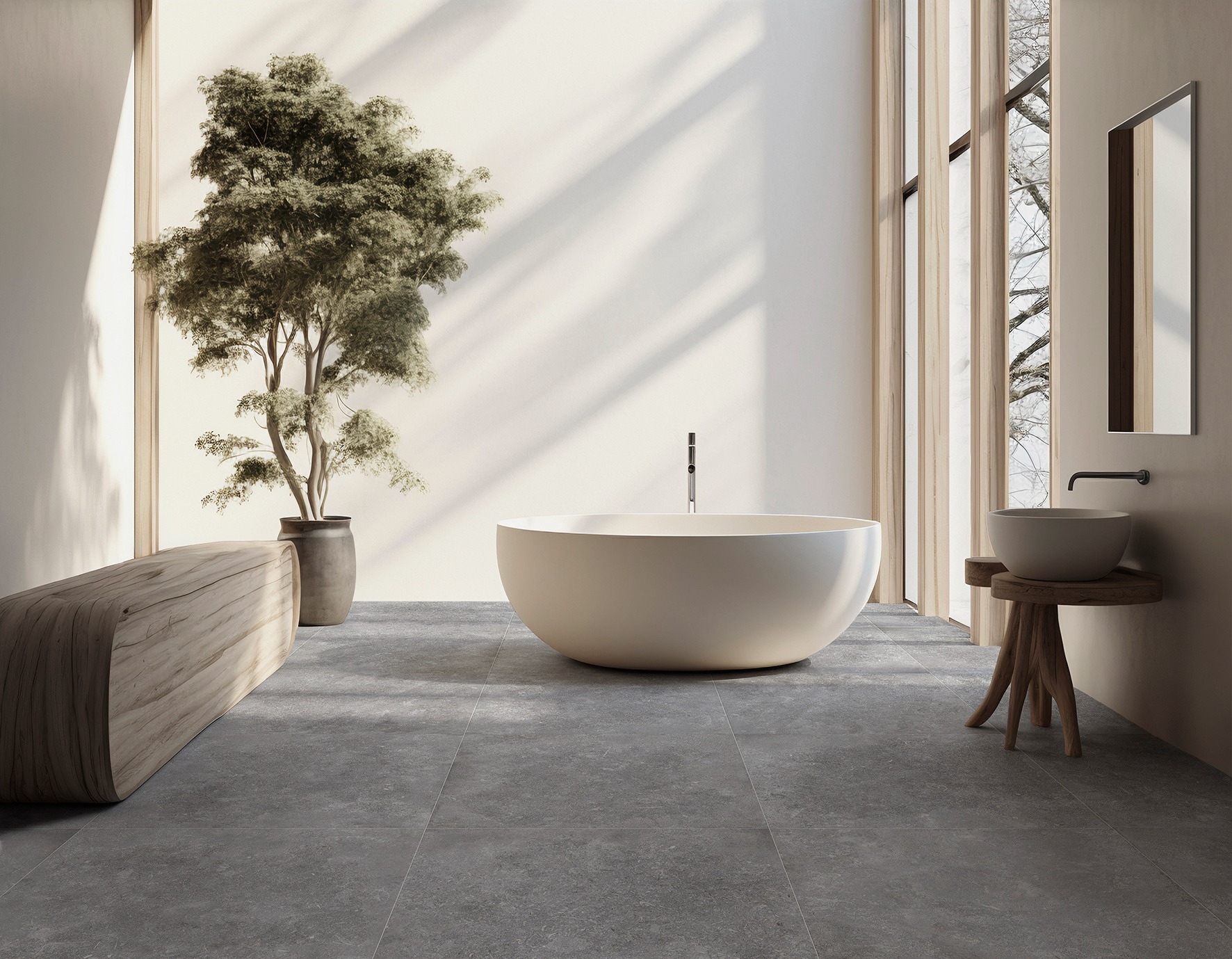 Ambiente De Salón Con Suelo Shells Acero