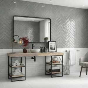 Azulejos revestimiento cerámico monocolor Capricci Acero de Keros