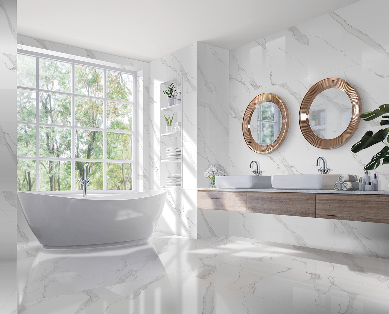 BOLONIA BLANCO 60X120 efecto mármol