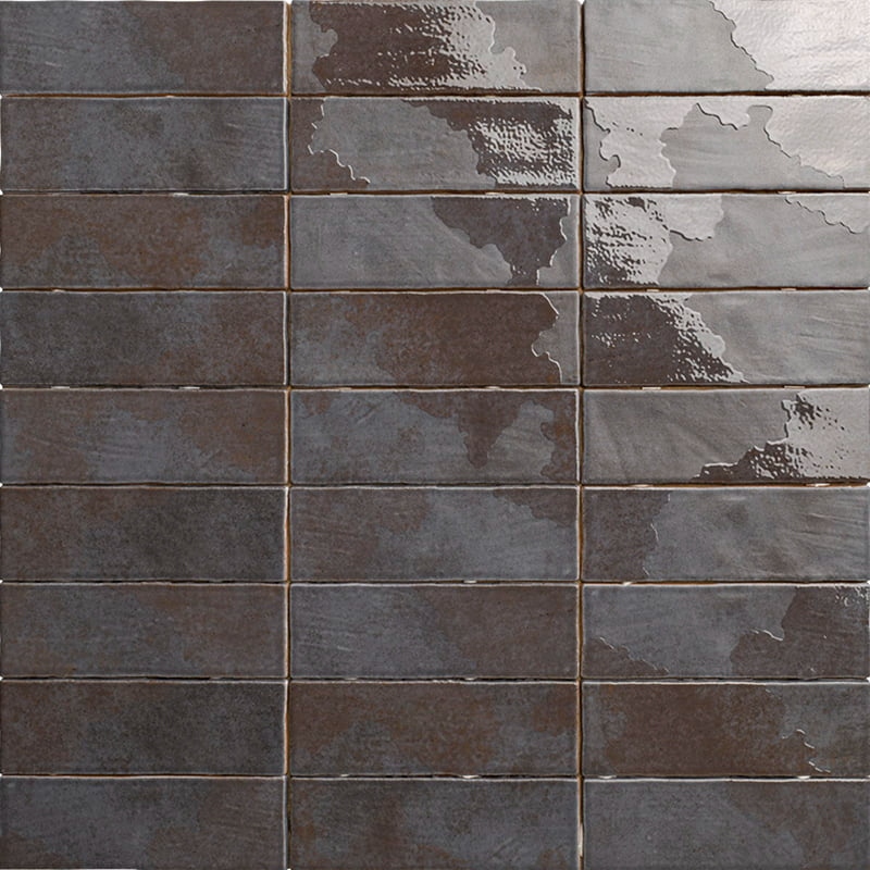 Azulejo Korfu Black 6,5x20 Mate con Brillo