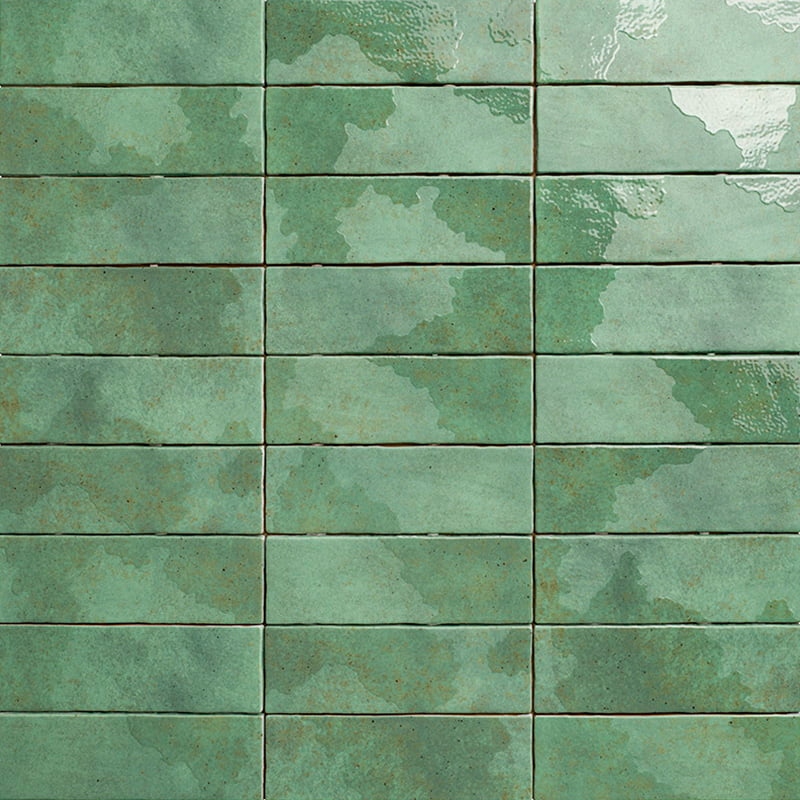 Azulejo Korfu Green 6,5x20 Mate con Brillo