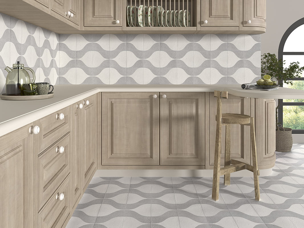 Azulejos Serie Decor Grey Neutral para Baño, Cocina, Terrazas... Mainzu