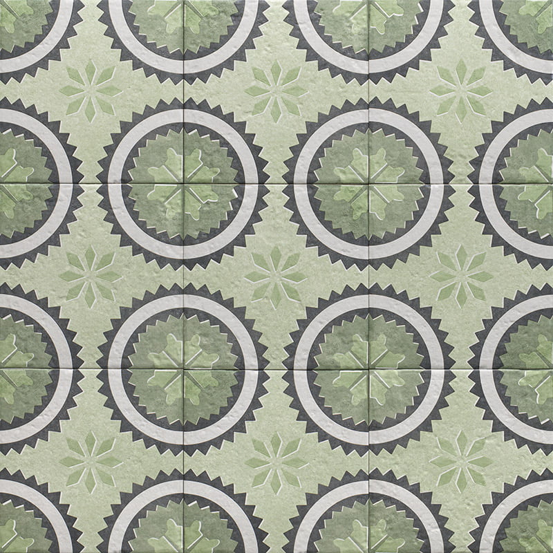 Azulejo Porcelánico Decor Green Garden Prairie 20x20 Mate