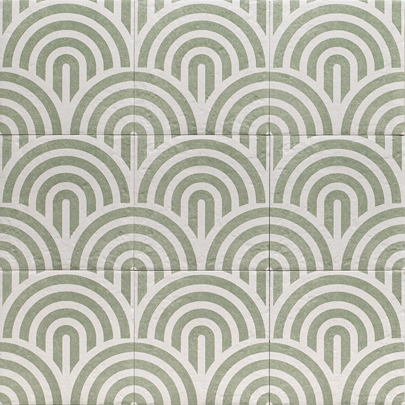 Azulejo Porcelánico Decor Green Garden Three 20x20 Mate