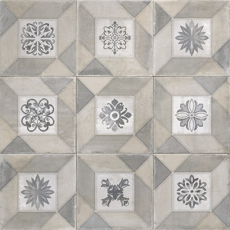 Azulejo Porcelánico Elegance Deco Grey 20x20 Mate