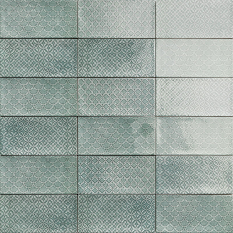 Azulejo Decor Camden Emerald 10x20 Brillo
