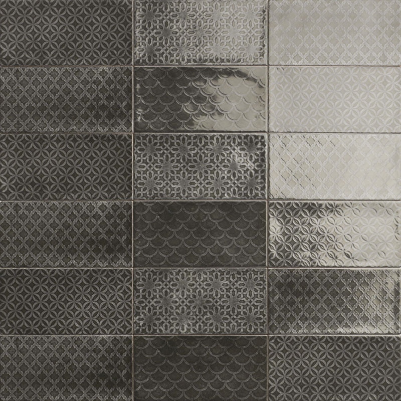 Azulejo Decor Camden Nero 10x20 Brillo